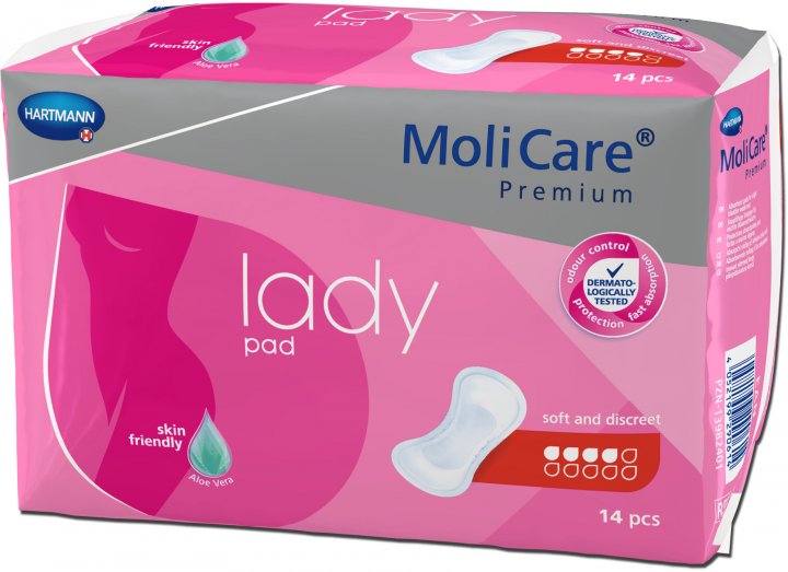 Абсорбуючі прокладки при незначній слабкості сечового міхура MoliCare® Premium lady pad 4 краплі 14шт